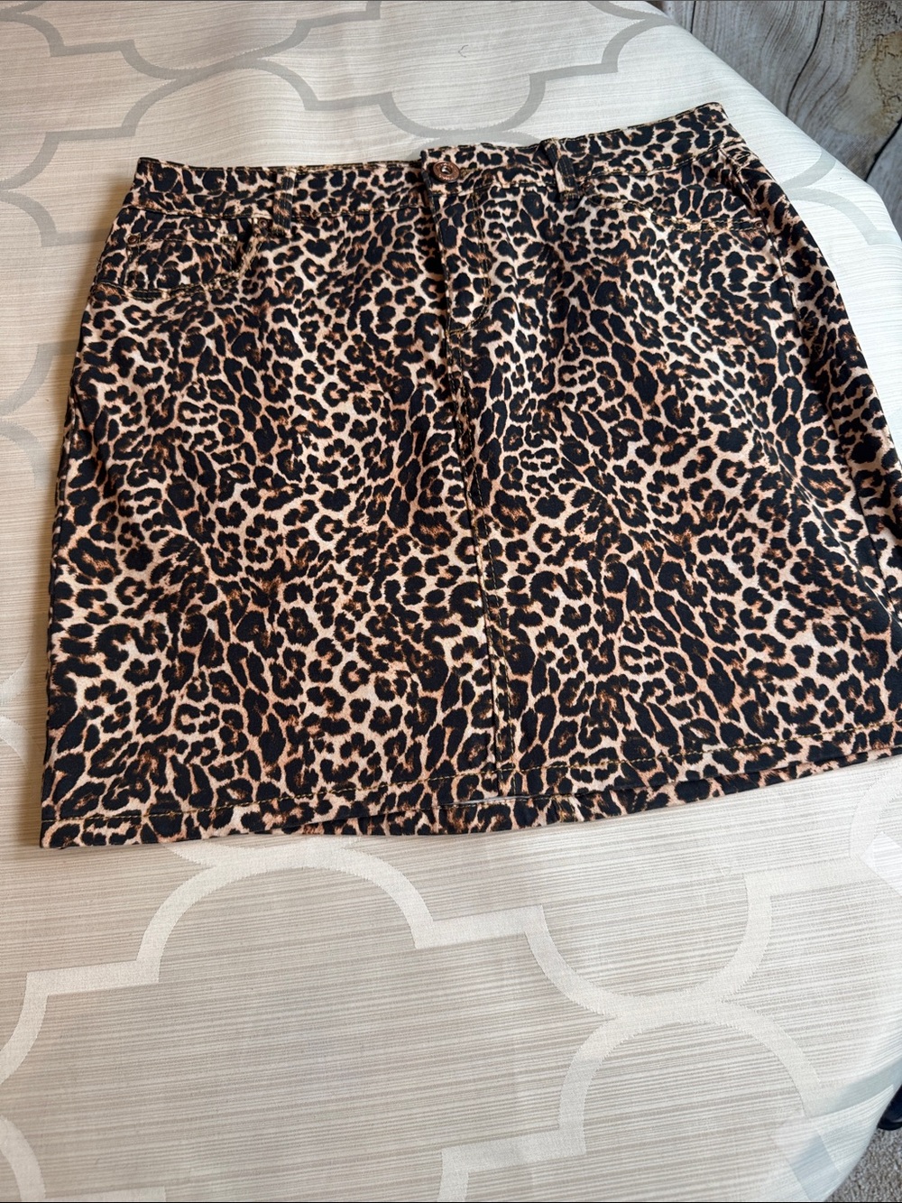 INC International Concepts Leopard Print Mini Skirt in Brown and Black
